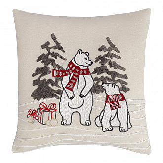 Подушка декоративная Festive bears из коллекции New Year Essential, 45х45 см