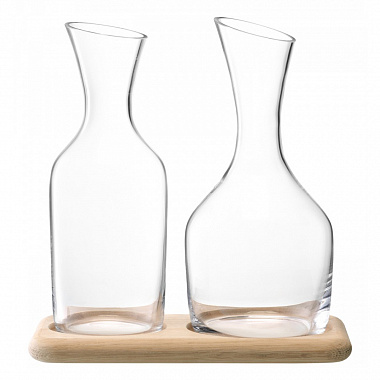 картинка Набор кувшинов для вина и воды на деревянной подставке 1,2 л/1,4 л от магазина Одежда+