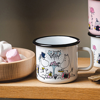 Изображение товара Кружка эмалированная Moomin, Свидание, 370 мл, белая