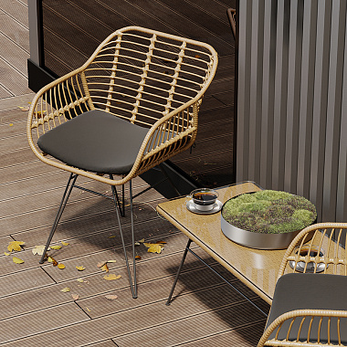 Набор уличной мебели Vetle: столик 80х40 см и стул Vetle Bent, 2 шт., анонс элемента