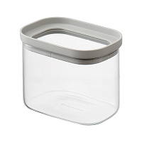 Изображение товара Банка для хранения прямоугольная Vacuum Glass, 500 мл, светло-серая