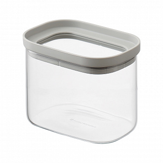 Банка для хранения прямоугольная Vacuum Glass, 500 мл, светло-серая