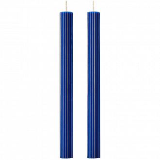 Набор из двух свечей синего цвета из коллекции Edge, 24,5 см