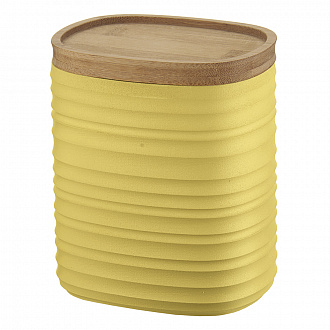 Изображение товара Банка для хранения с бамбуковой крышкой Tierra, 1 л, желтая