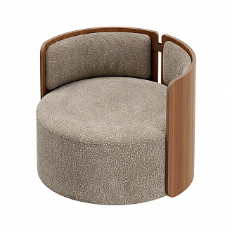 Кресло крутящееся Lagom 800, ∅82,5 см, бежевый/орех