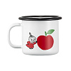 Изображение товара Кружка эмалированная Moomin Вкусные яблоки, 150 мл, белая/красная