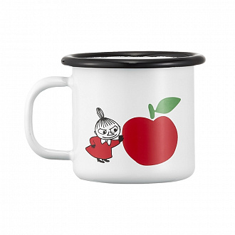 Кружка эмалированная Moomin Вкусные яблоки, 150 мл, белая/красная