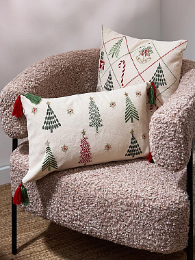 Чехол на подушку Frozen pines из коллекции New Year Essential, 30х50 см, анонс элемента