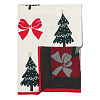 Изображение товара Плед из хлопка с новогодним рисунком Christmas Bows из коллекции New Year Essential, 130x180 см