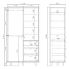 Изображение товара Шкаф Twin, TW218, 121х60х225 см, дуб тобакко/серый гранит