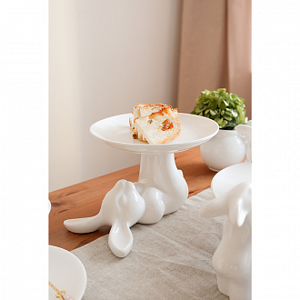 Изображение товара Блюдо Кролики, Мини кролик, 18 см, белый