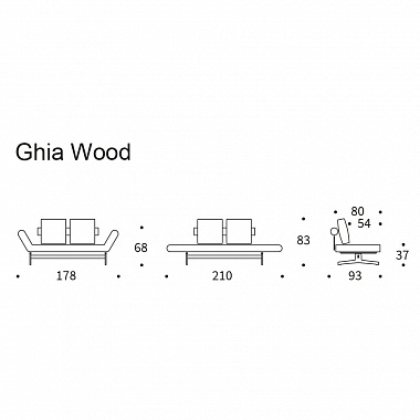Кушетка Ghia с ножками из лакированного дуба и черной рамой, 178х93х83 см, бежевая, анонс элемента