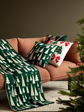 Подушка вязаная с новогодним рисунком Whitewood из коллекции New Year Essential, 45x45 см, анонс элемента