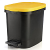 Изображение товара Бак мусорный с педалью Be-Util, 10 л, черный/желтый