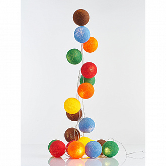 Изображение товара Гирлянда M&m's, шарики, на батарейках, 20 ламп, 3 м