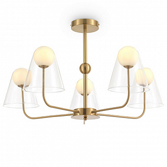 Светильник подвесной Modern, Doublety, 5 ламп, Ø70х41см, латунь