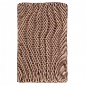 Плед из стираного хлопка цвета мокко из коллекции Essential, 130x180 см