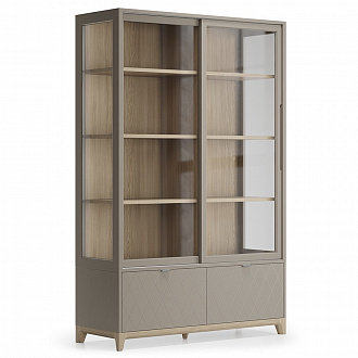 Изображение товара Витрина Case, CS176, 121х45х190 см, осветленный дуб/бежевый