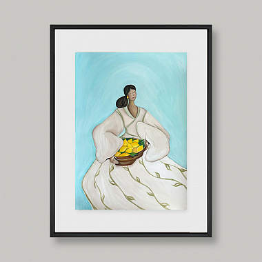картинка Графика «Лимоны», Art Design 33, лист А3, белый/серый/голубой/бежевый от магазина Одежда+