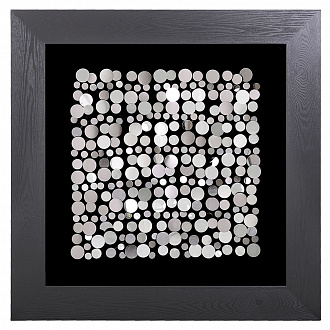 Изображение товара Панно на стену Монеты квадрат, черное/серебро