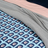 Изображение товара Комплект постельного белья двусторонний из сатина розового и голубого цветов с принтом Blossom time из коллекции Cuts&Pieces