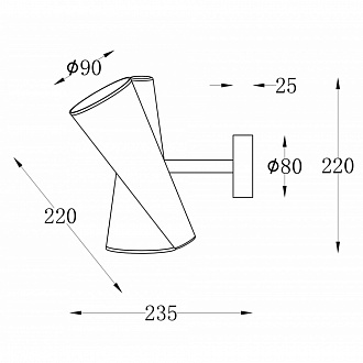 Изображение товара Светильник настенный Modern, Giro, 2 лампы, 23,5х13,5х22 см, латунь