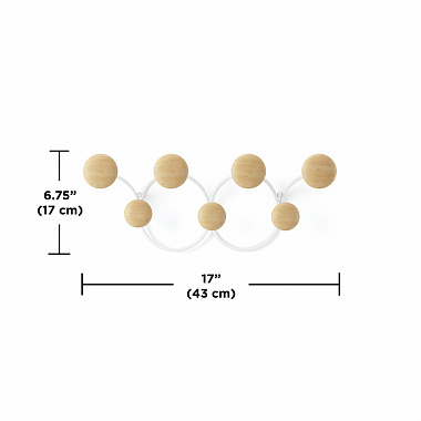 картинка Вешалка настенная Dotsy, белая/натуральное дерево от магазина Одежда+