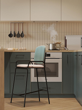 Стул полубарный Ror, 2 Frame, велюр, черный/зеленый/розовый, анонс элемента