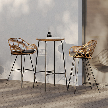 Набор барной мебели Vetle: столик Ø60 см и стул барный Vetle Bent, 2 шт., анонс элемента