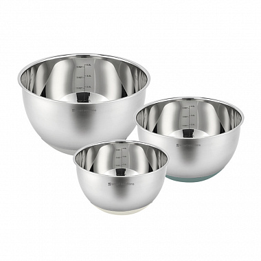 картинка Набор стальных мисок Balance с крышками и терками, 1,5 л/3 л/ 5 л от магазина Одежда+