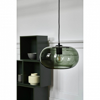 Изображение товара Лампа подвесная Kobe, 17хØ30 см, зеленое дымчатое стекло, черный цоколь