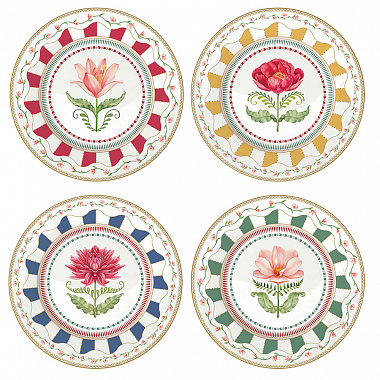 картинка Набор десертных тарелок Flowery, 19 см, 4 шт. от магазина Одежда+