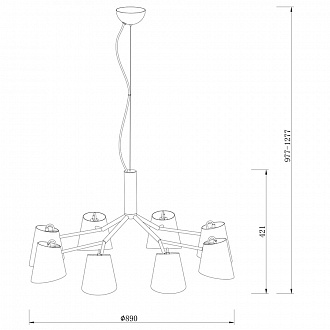 Изображение товара Светильник подвесной Modern, Nordic, 8 ламп, Ø89х42,1 см, черный