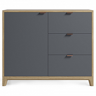 Изображение товара Комод Case, CS029, 94х40х78 см, натуральный дуб/сланец
