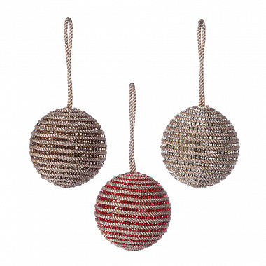 картинка Набор елочных украшений Rustic diamonds из коллекции New Year Essential, 3 шт. от магазина Одежда+