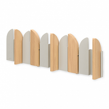 Вешалка настенная Saloon, 5 крючков, натуральное дерево/белая, анонс элемента