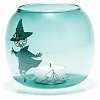 Изображение товара Подсвечник стеклянный Moomin, Снусмумрик, 9,5 см, бирюзовый