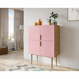 Изображение товара Комод Line, 90х50х125 см, розовый