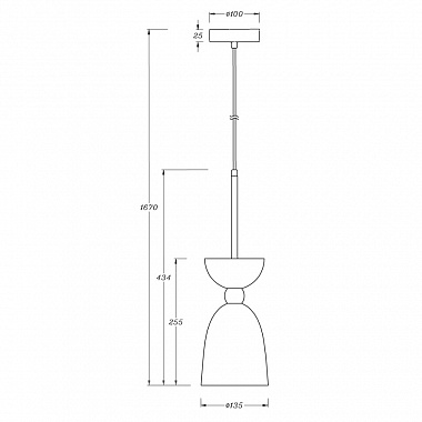 картинка Светильник подвесной Modern, Cloches, Ø13,5х43,5 см, белый от магазина Одежда+