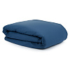 Изображение товара Комплект постельного белья двуспальный темно-синего цвета из органического стираного хлопка из коллекции Essential