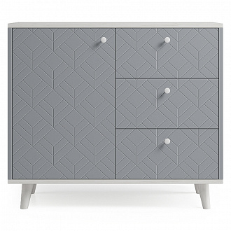 Изображение товара Комод Twin, TW029, 94х40х82 см, беленый дуб/олово