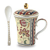 Изображение товара Кружка с крышкой и ложкой Paisley, 300 мл, бежевая