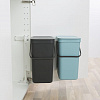 Изображение товара Набор баков для мусора Brabantia, Sort&Go, 2х12 л, мятный/серый