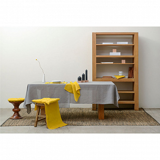 Изображение товара Дорожка на стол из стираного льна серого цвета из коллекции Essential, 45х150 см
