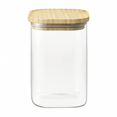 картинка Банка для хранения квадратная Glass Bamboo, 1,1 л от магазина Одежда+