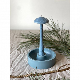 Изображение товара Свеча ароматическая Гриб Мухомор, 15 см, голубая