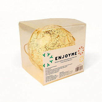 Изображение товара Шар новогодний декоративный Paper ball, золотистый мрамор