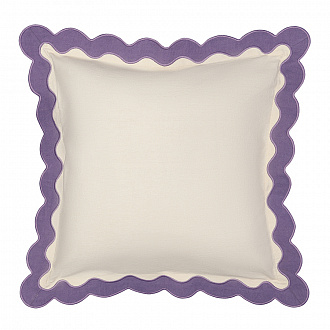 Чехол на подушку с контрастным кантом сиреневого цвета из коллекции Trendy Ruffles, 40х40 см