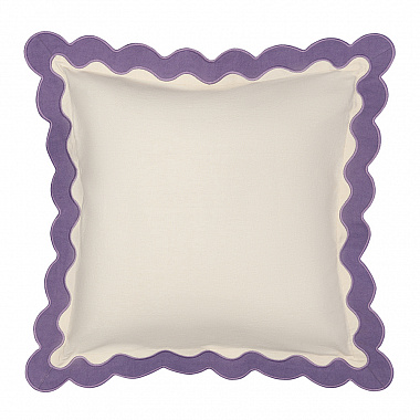 Чехол на подушку с контрастным кантом сиреневого цвета из коллекции Trendy Ruffles, 40х40 см, анонс элемента