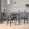 Изображение товара Обеденная группа Saga: стол 75х75 см, темно-серый и стулья c обивкой темно-серые, 4 шт.